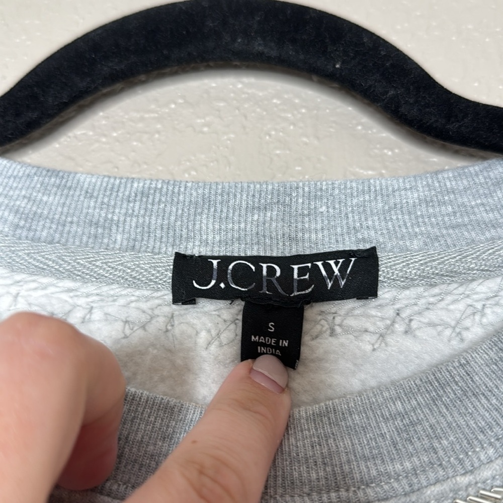 J. Crew Heritage Fleece Crewneck Sweatshirt with Embellishments - Picture 6 of 9